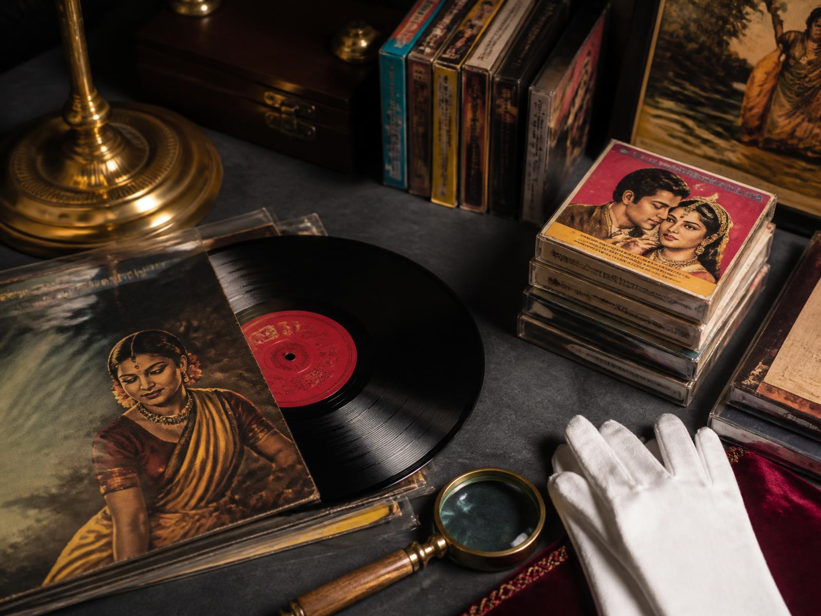 Rare Indian soundtrack records under archival inspection